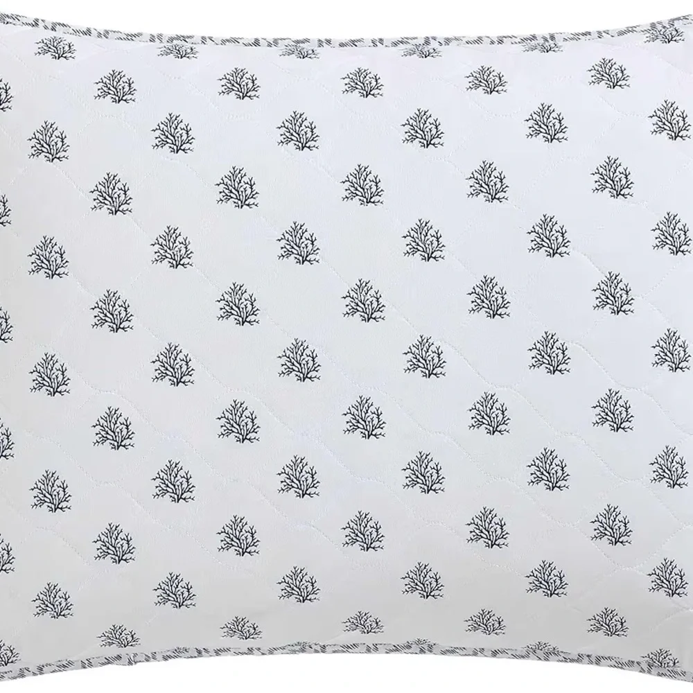 Nautica Coral Beach Blue Twin Quilt Set – 100% Cotton Coastal Bedding w/ Sham